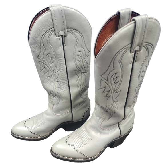 Boulet Women's Size 6 Embroidered Leather Cowboy Western Boots - Picture 2 of 6